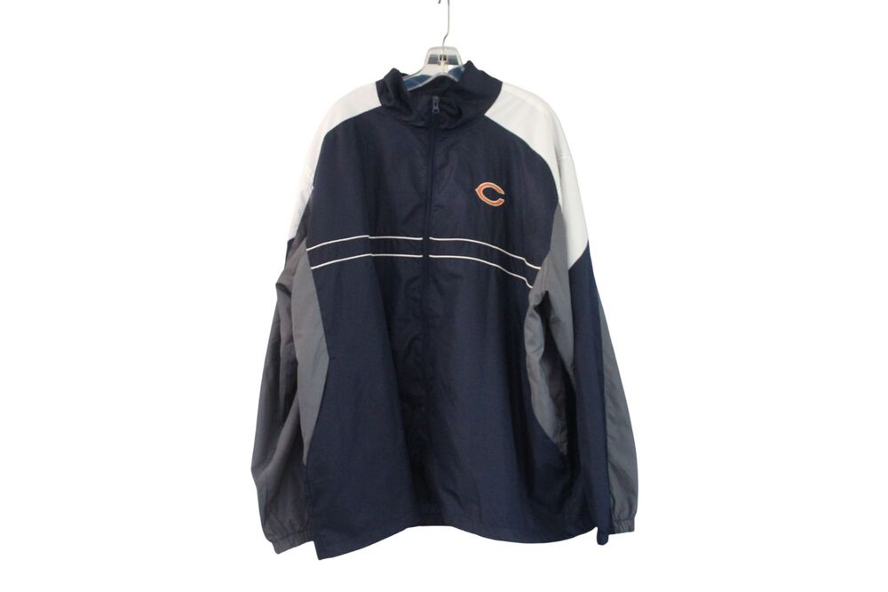 Chicago Bears Jacket Mens Sports Illustrated  XXL Blue White NFL Zip Windbreaker